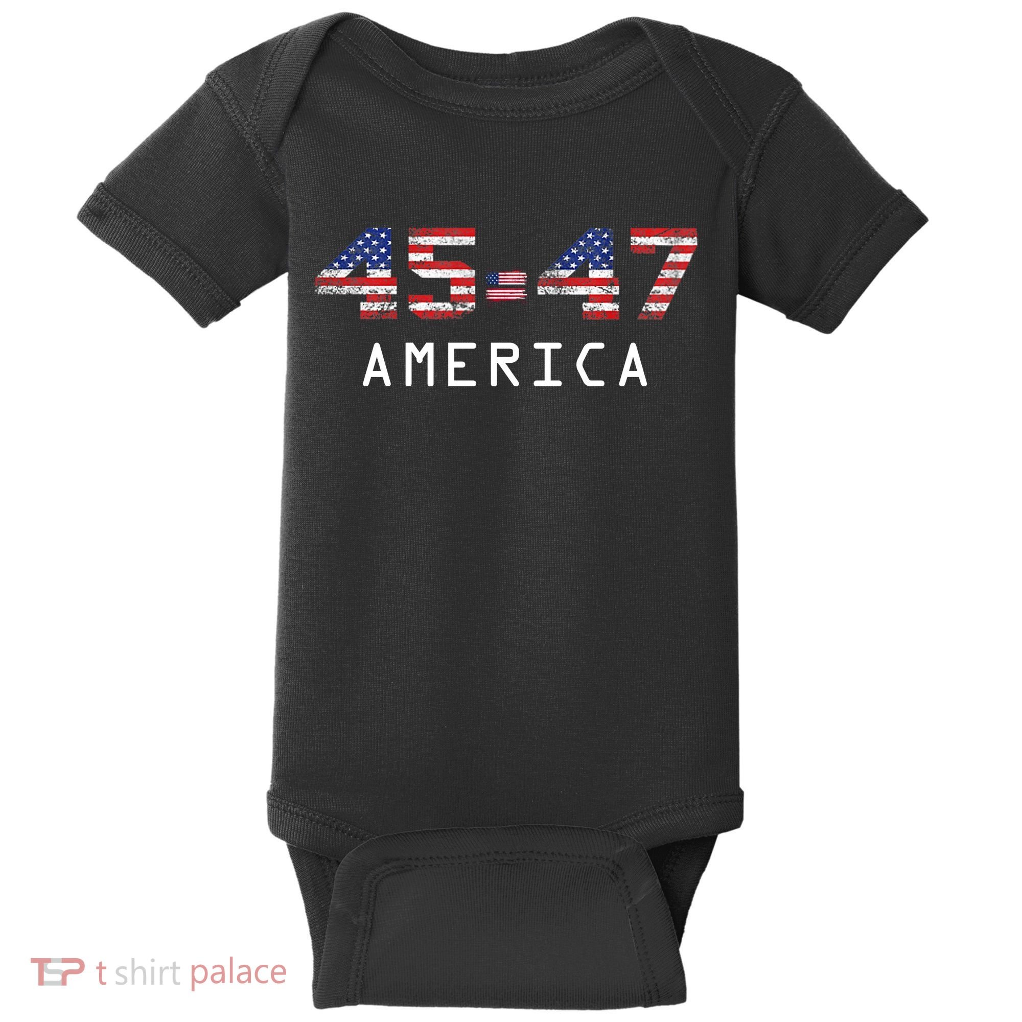 45 47 America Flag Baby Bodysuit