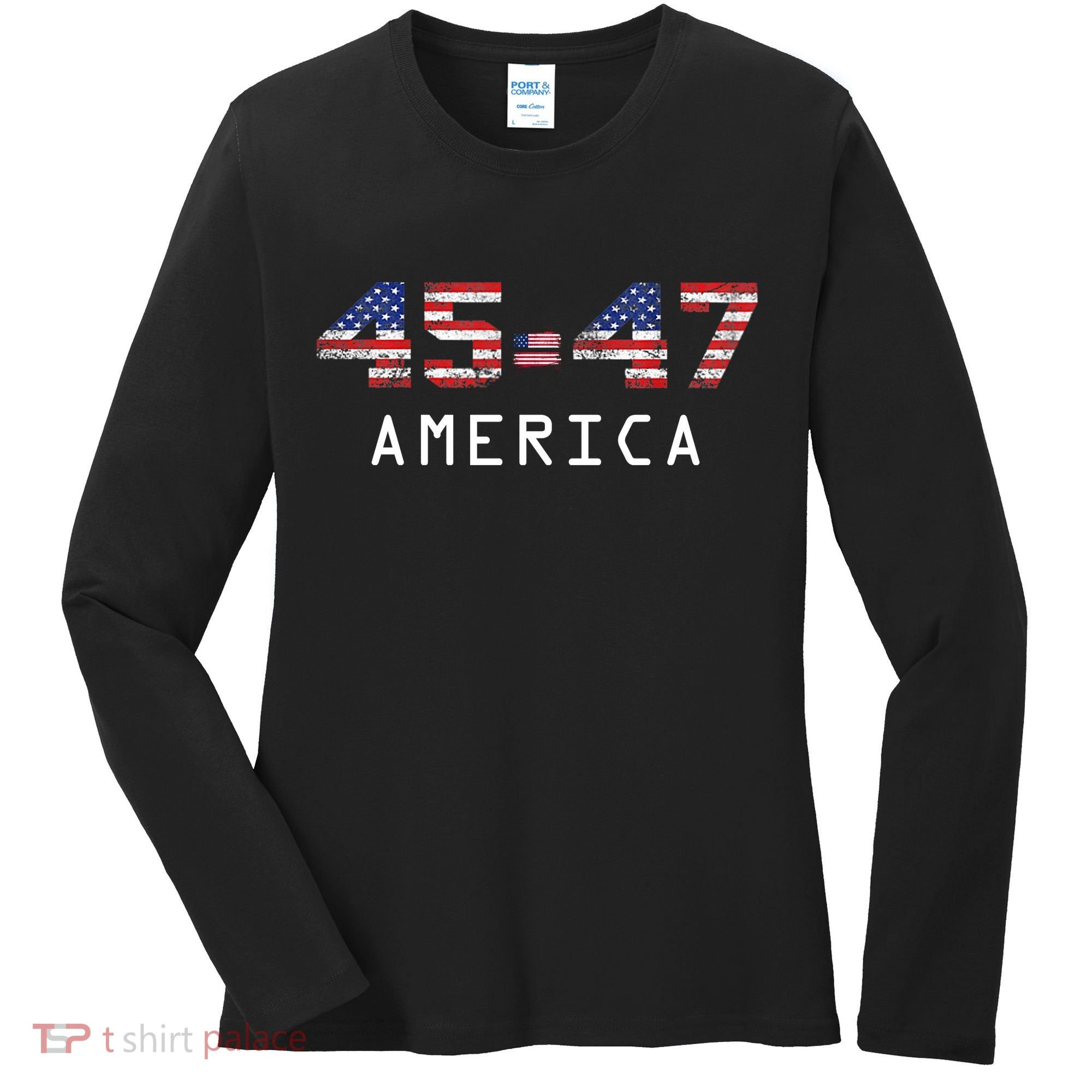45 47 America Flag Women's Long Sleeve Shirt