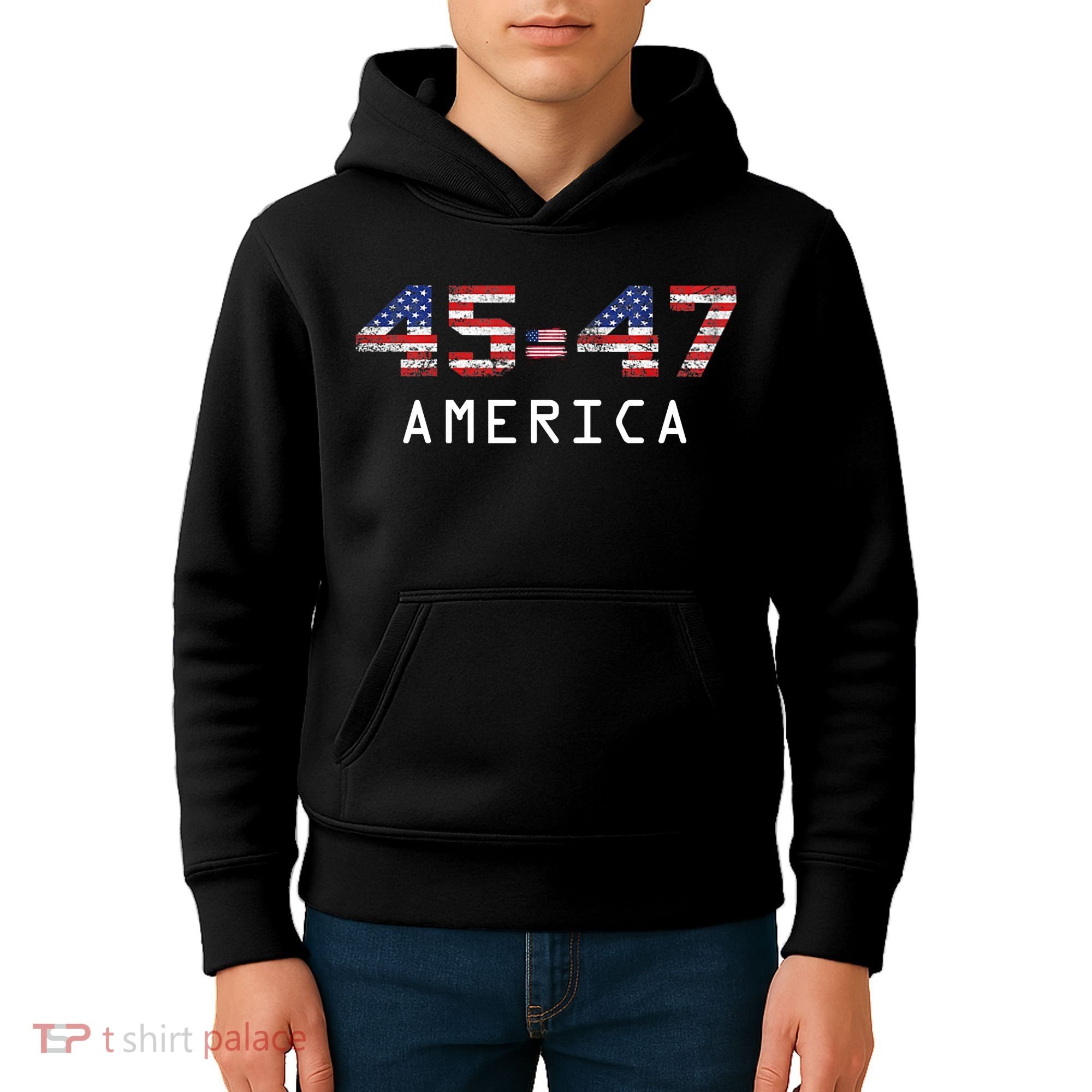 45 47 America Flag Kids Hoodie