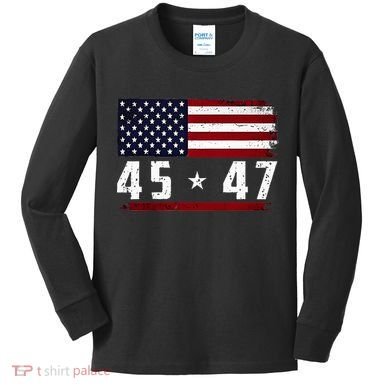 45 47 Donald Trump Kids Long Sleeve Shirt