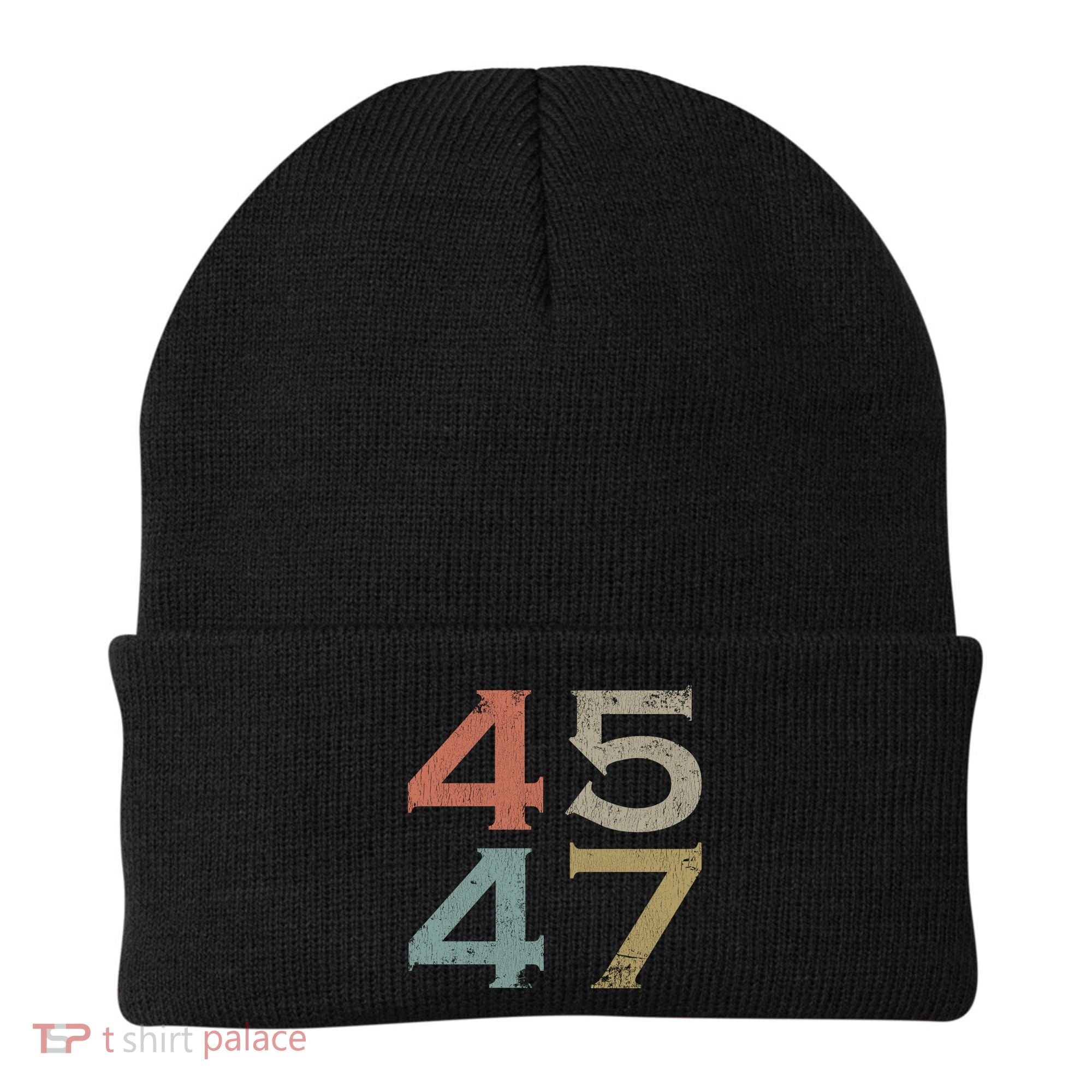 Donald Trump 45 47 Retro 45th 47th President Trump Beanie