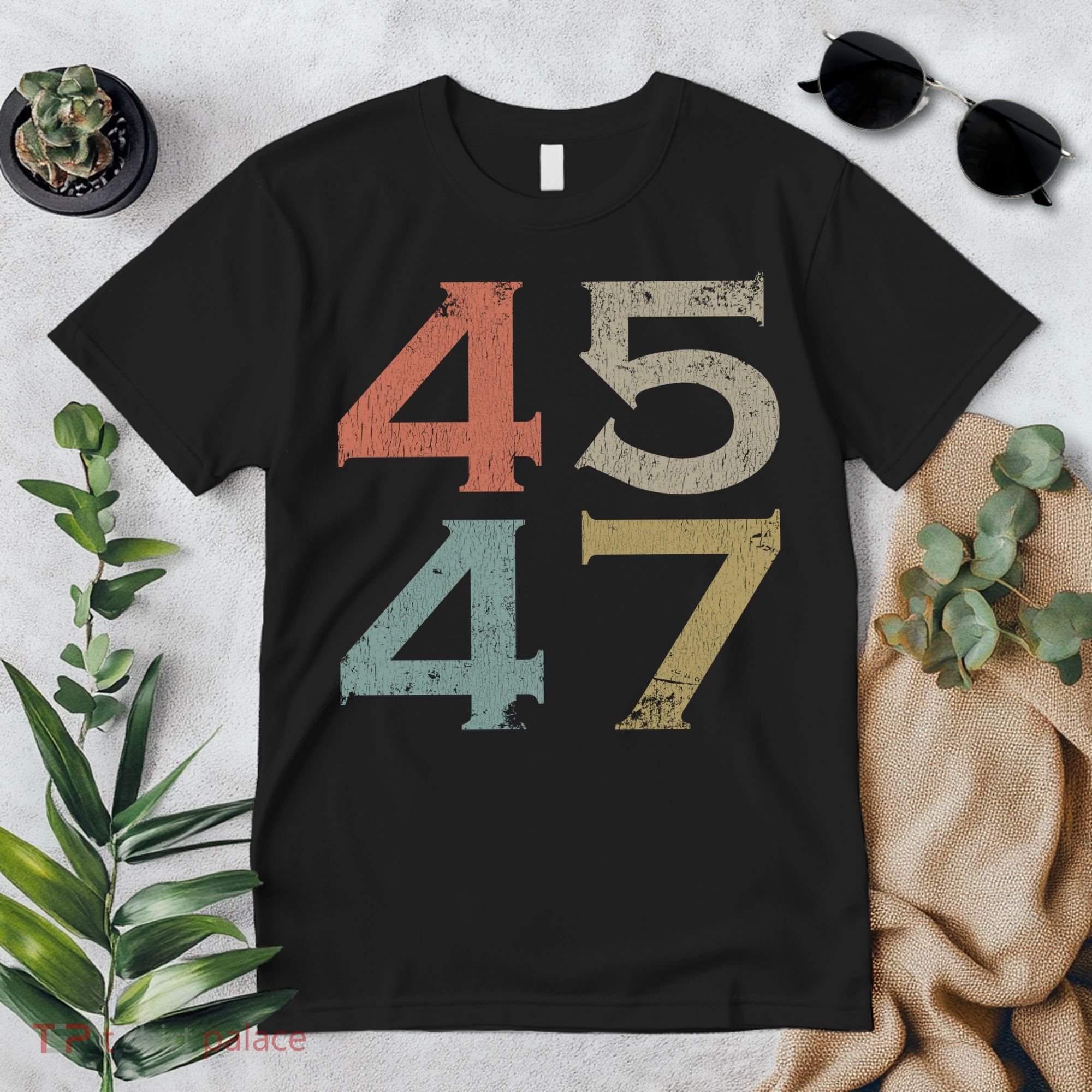 Donald Trump 45 47 Retro 45th 47th President Trump Premium T-Shirt