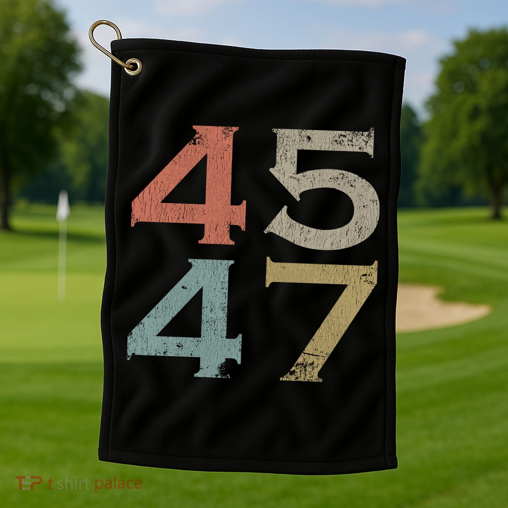 Donald Trump 45 47 Retro 45th 47th President Trump Golf Towel