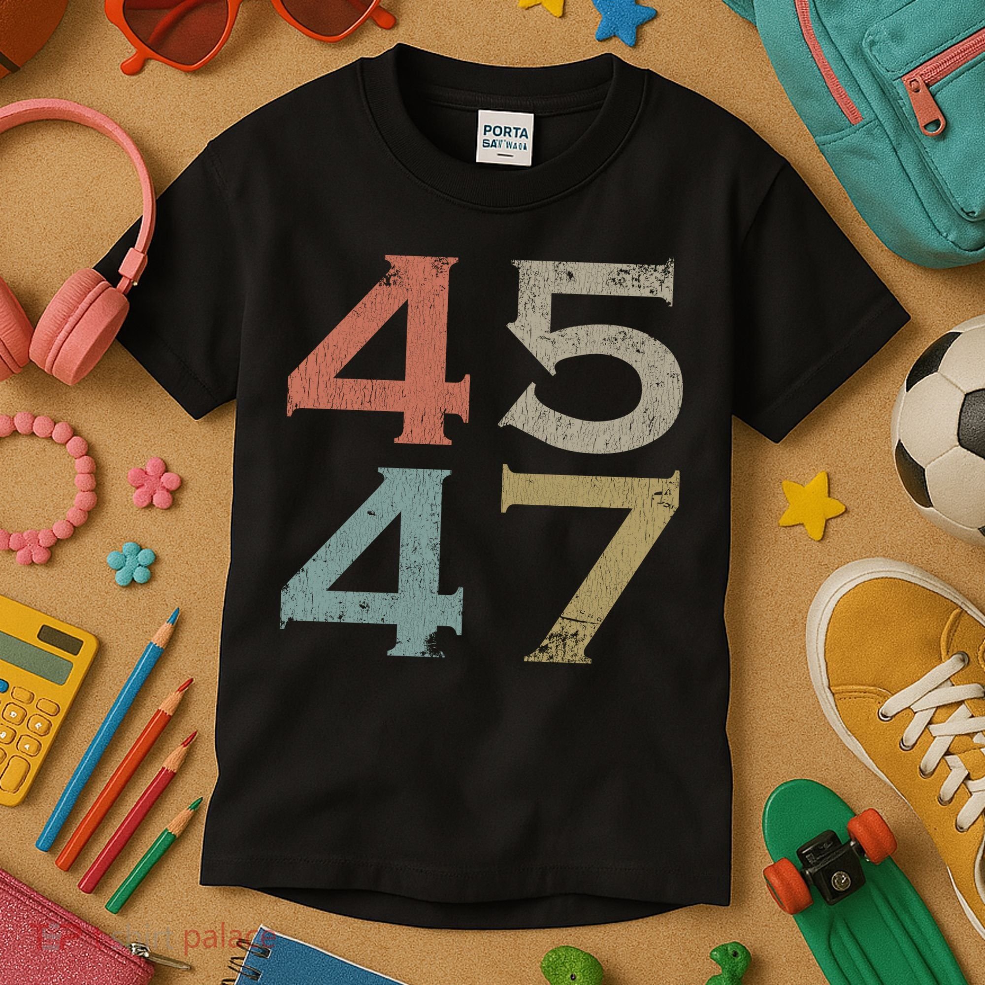 Donald Trump 45 47 Retro 45th 47th President Trump Kids T-Shirt