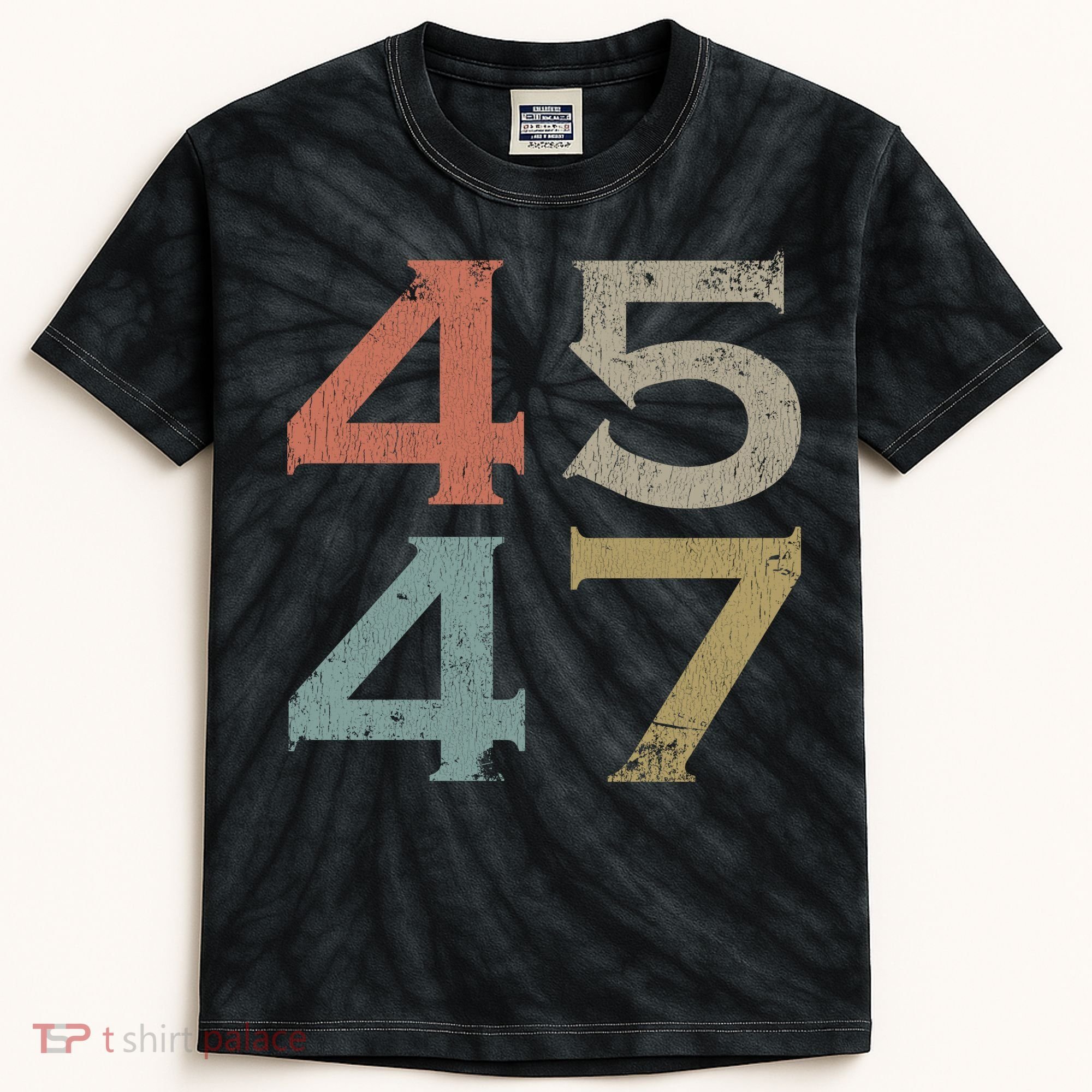 Donald Trump 45 47 Retro 45th 47th President Trump Kids Tie-Dye T-Shirt