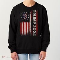 45 47 Trump 2024 American Flag Women's Sweatshirt thumb 0