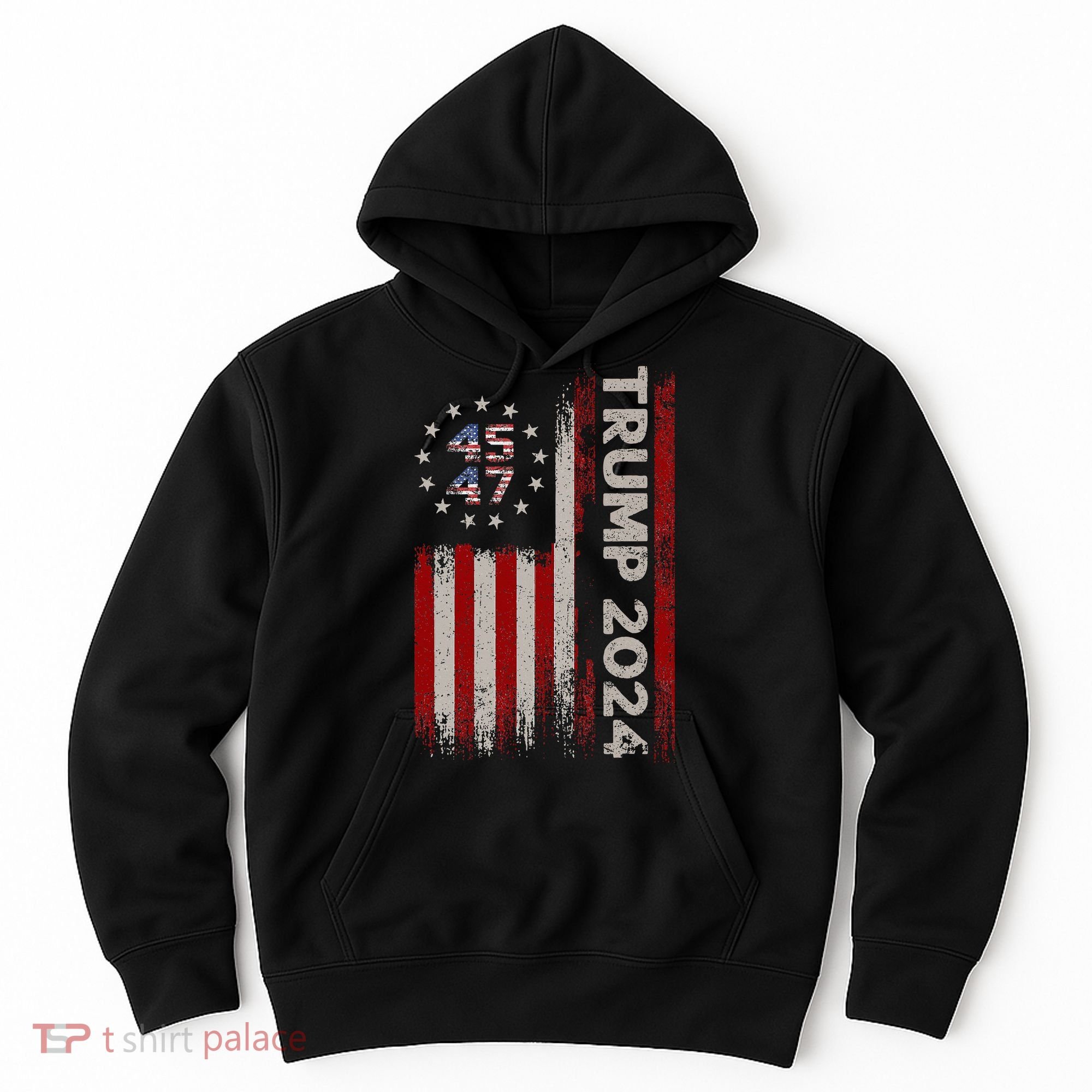 45 47 Trump 2024 American Flag Hoodie