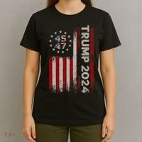 45 47 Trump 2024 American Flag T-Shirt thumb 4