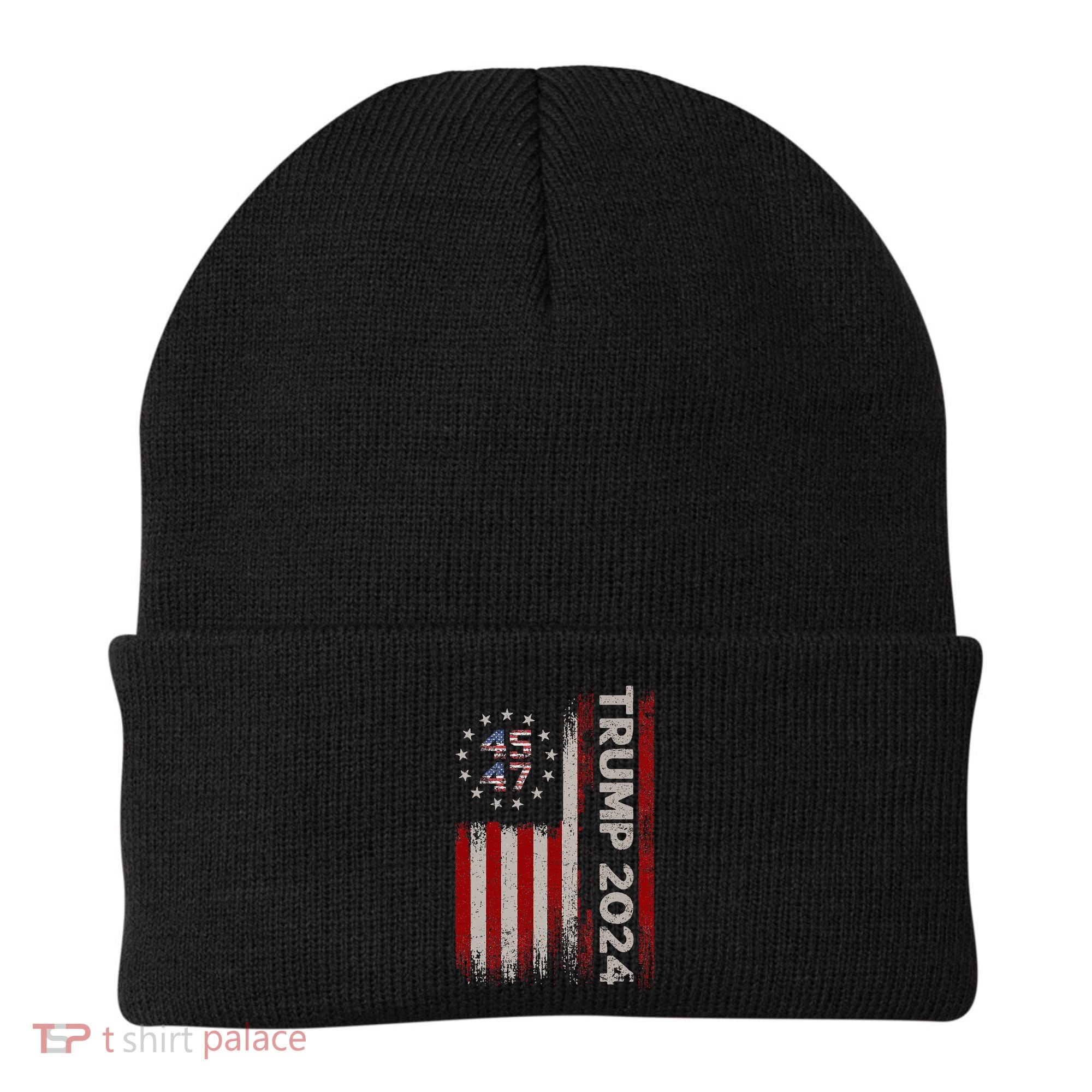 45 47 Trump 2024 American Flag Beanie