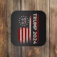 45 47 Trump 2024 American Flag Coaster thumb 0