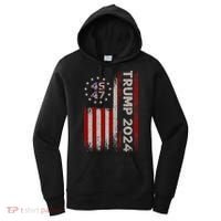 45 47 Trump 2024 American Flag Women's Hoodie thumb 0
