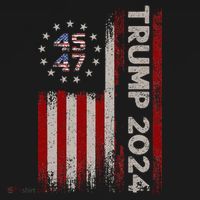 45 47 Trump 2024 American Flag Women's Hoodie thumb 2