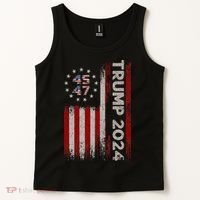 45 47 Trump 2024 American Flag Tank Top thumb 2