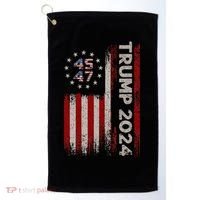 45 47 Trump 2024 American Flag Golf Towel thumb 0