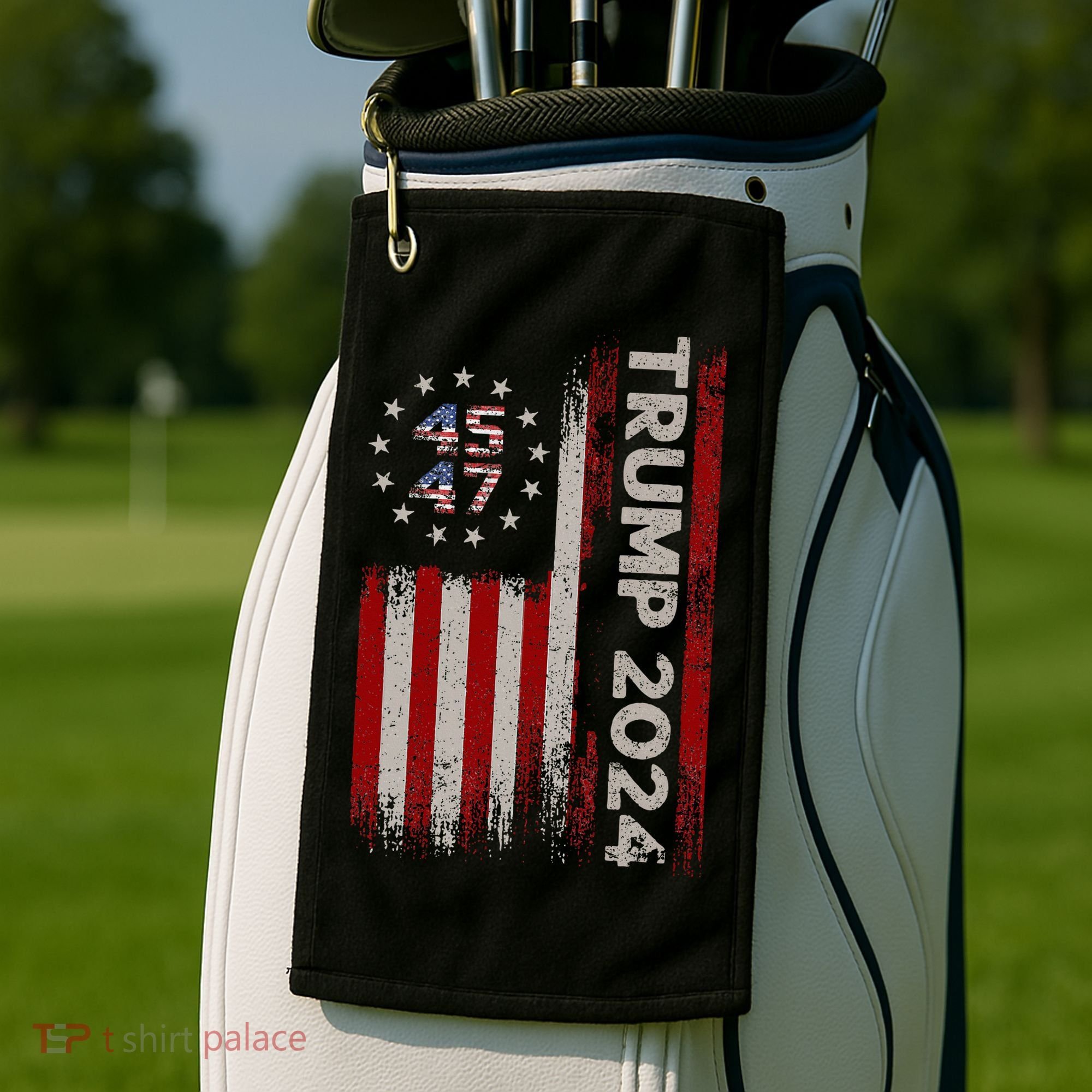 45 47 Trump 2024 American Flag Golf Towel