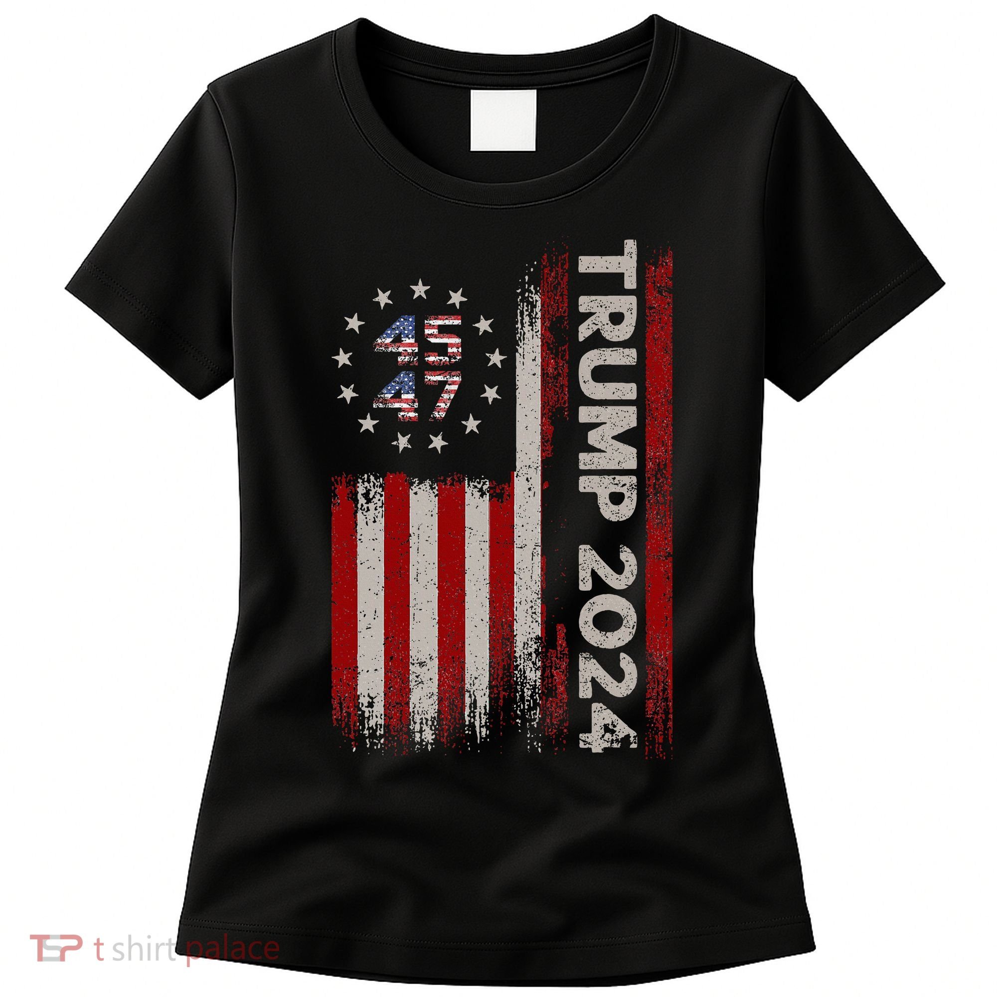 45 47 Trump 2024 American Flag Women's T-Shirt