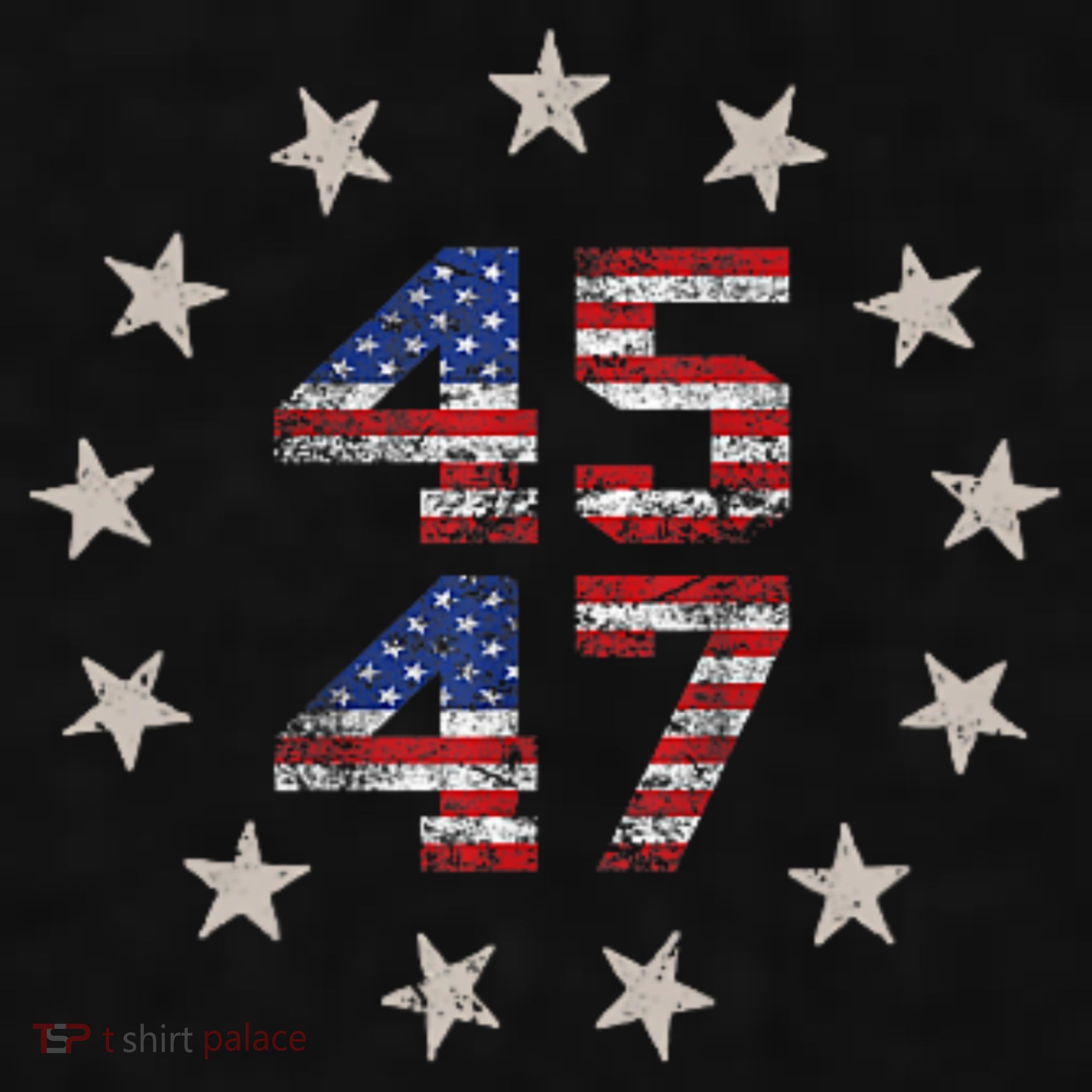 45 47 Trump 2024 American Flag Front And Back Ladies PosiCharge Tri-Blend Wicking Tank