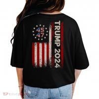 45 47 Trump 2024 American Flag Front And Back Comfort Colors T-Shirt thumb 1