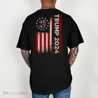 45 47 Trump 2024 American Flag Front And Back Comfort Colors T-Shirt thumb 4