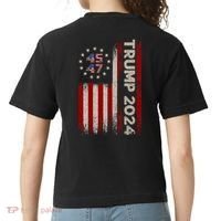 45 47 Trump 2024 American Flag Front And Back Comfort Colors Boxy T-Shirt thumb 1