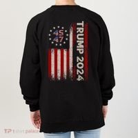 45 47 Trump 2024 American Flag Front And Back Women's Sweatshirt thumb 1