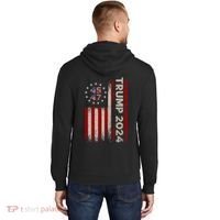 45 47 Trump 2024 American Flag Front And Back Hoodie thumb 1