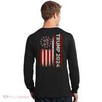 45 47 Trump 2024 American Flag Front And Back Long Sleeve Shirt thumb 1