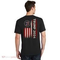45 47 Trump 2024 American Flag Front And Back T-Shirt thumb 1