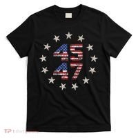 45 47 Trump 2024 American Flag Front And Back T-Shirt thumb 0