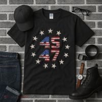 45 47 Trump 2024 American Flag Front And Back Tall T-Shirt thumb 3