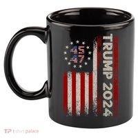 45 47 Trump 2024 American Flag Front And Back 11oz C Handle Ceramic Mug thumb 1