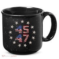 45 47 Trump 2024 American Flag Front And Back 15oz Campfire Ceramic Mug thumb 0