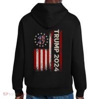 45 47 Trump 2024 American Flag Front And Back District V.I.T. Heavyweight Hoodie thumb 1