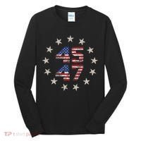 45 47 Trump 2024 American Flag Front And Back Tall Long Sleeve Shirt thumb 0