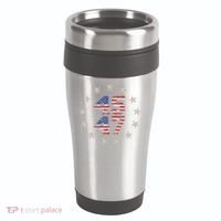 45 47 Trump 2024 American Flag Front And Back 16oz Travel Tumbler thumb 0