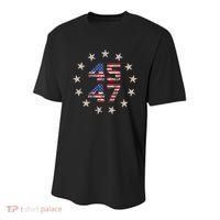 45 47 Trump 2024 American Flag Front And Back Youth Performance Sprint T-Shirt thumb 0