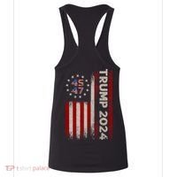 45 47 Trump 2024 American Flag Front And Back Women's Tank Top thumb 4