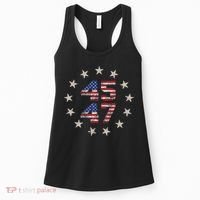 45 47 Trump 2024 American Flag Front And Back Women's Tank Top thumb 0