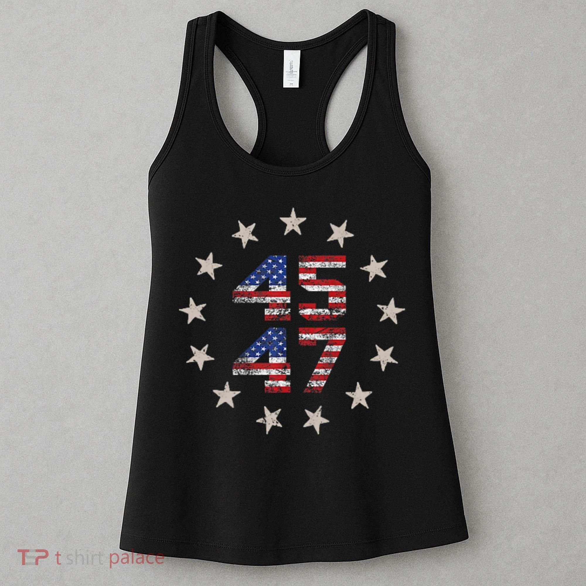45 47 Trump 2024 American Flag Front And Back Women's Tank Top