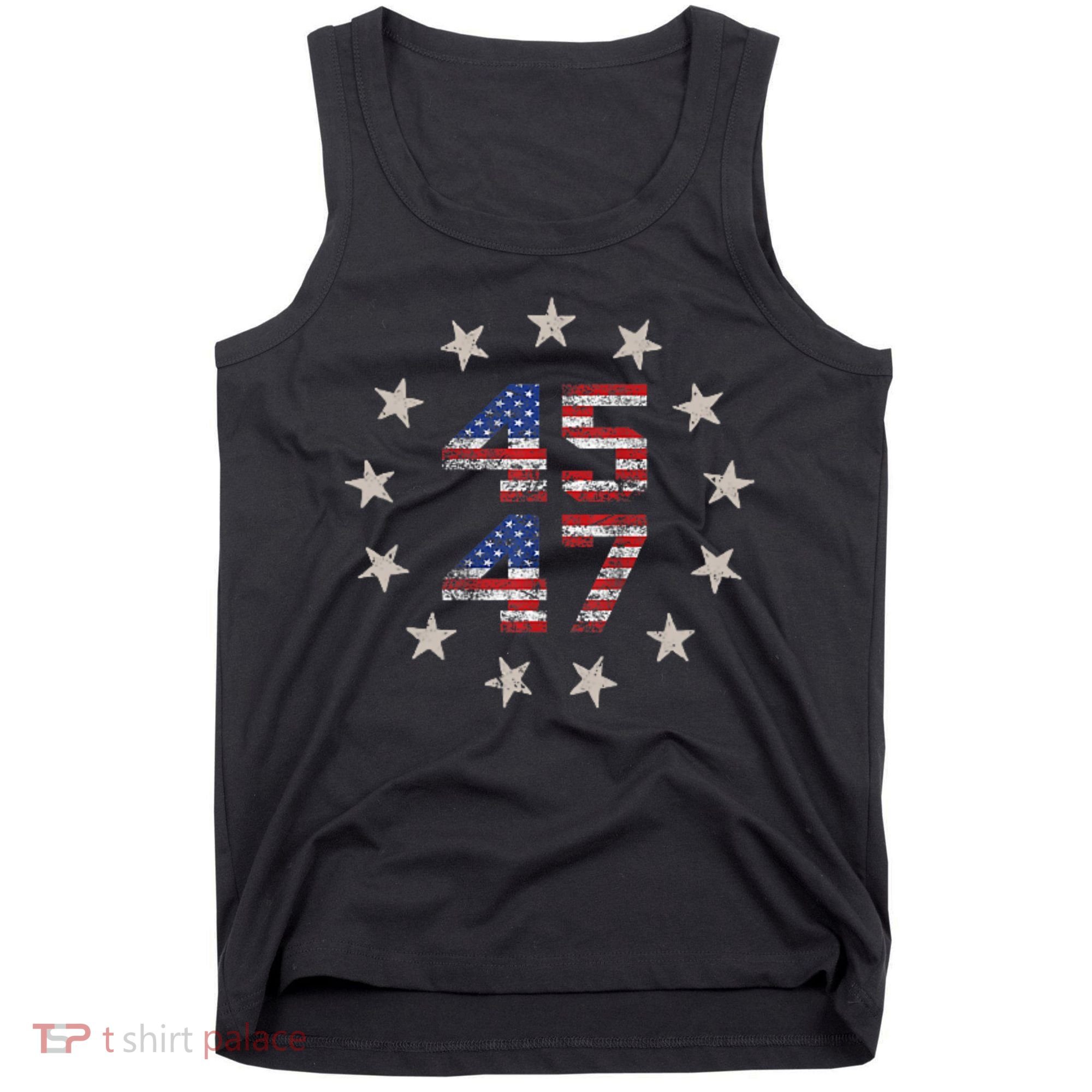 45 47 Trump 2024 American Flag Front And Back Tank Top