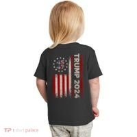 45 47 Trump 2024 American Flag Front And Back Toddler T-Shirt thumb 1