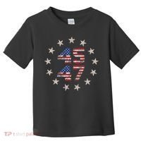 45 47 Trump 2024 American Flag Front And Back Toddler T-Shirt thumb 0