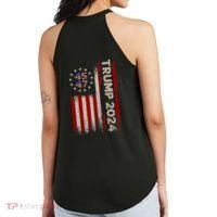 45 47 Trump 2024 American Flag Front And Back Women's Perfect Tri Rocker Tank thumb 3