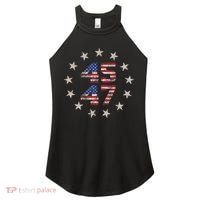 45 47 Trump 2024 American Flag Front And Back Women's Perfect Tri Rocker Tank thumb 0