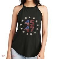 45 47 Trump 2024 American Flag Front And Back Women's Perfect Tri Rocker Tank thumb 2