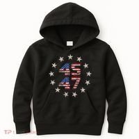 45 47 Trump 2024 American Flag Front And Back Kids Hoodie thumb 0
