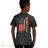 45 47 Trump 2024 American Flag Front And Back Kids Tie-Dye T-Shirt thumb 1