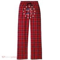 45 47 Trump 2024 American Flag Front And Back Women's Flannel Plaid Pajama Pants thumb 0