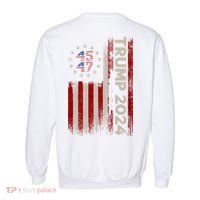45 47 Trump 2024 American Flag Front And Back Garment-Dyed Sweatshirt thumb 1