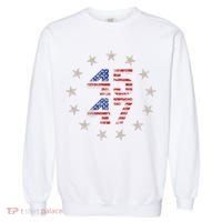 45 47 Trump 2024 American Flag Front And Back Garment-Dyed Sweatshirt thumb 0
